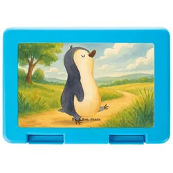 Mr. & Mrs. Panda Butterdose Pinguin marschieren Design, Snackbox, Weiß, Aufbewahrungsbox essen, F, Premium Kunststoff, (Packung), Picknickdose Frühstücksdose Lunchbox weiß