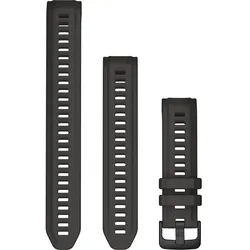 Original Garmin Instinct® 2S-Wechselarmband 20 mm, Silikon, graphit, 3-teilig, Schließe - Edelstahl schwarz