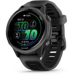 Garmin Forerunner® 570 - 42 mm GPS Laufuhr für Triathlon & Training mit AMOLED-Display & 20mm Silikon-Schnellwechsel-Armband - schwarz/schiefergrau Aluminium - ⌀ 42mm Gehäuse