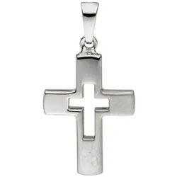 JOBO Kreuzanhänger Anhänger Kreuz, 925 Silber silberfarben