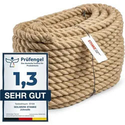 STANKE Seil Juteseil gedreht 18mm Kordel Tauwerk Kratzbaum (Naturseil), imprägniert beige|braun Ø 18 mm x 2000 cm