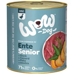 WOW Senior 800g Dose Hundenassfutter 6 x 800 Gramm Ente mit Süßkartoffeln