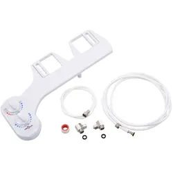 vidaXL Bidet Bidet-Aufsatz für Toilettensitz Heißes Kaltes Wasser Einzeldüse weiß