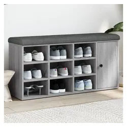 vidaXL Schuhbank NA Schuhbank Grau Sonoma 102x32x50 cm Spanplatte grau