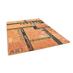 Teppich GINO FALCONE "Cosima-115", orange, B:80cm H:3mm L:160cm, Polyester, Teppiche, Teppich, flachgeweber Jaquard-Teppich, mit Chenillegarn, modernes Design