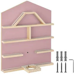 tectake Wandregal für Toniebox, mit Magnetstreifen, pink , Pink , Holz , Quadratisch , 50x60x15.5 cm , Wohnzimmer, Regale, Wandregale