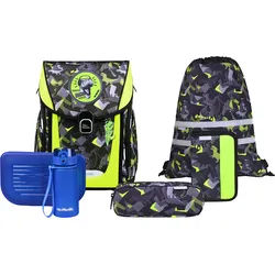 Schulranzen MCNEILL "Primo, inkl. Etui, Turnbeutel", Kinder, Gr. B/H/T: 30cm x 38cm x 20cm, dinopark, Polyester, Rucksäcke