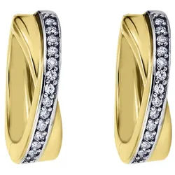 ONE ELEMENT Paar Creolen Zirkonia Ohrringe Creolen aus 333 Gelbgold, Symbolische Note – harmonisch gestaltet mit Liebe zum Detail goldfarben
