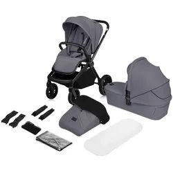Lionelo Kinderwagenset , Grau , 2-teilig , 62x110x93 cm , EN 1888 , Baby on Tour, Kinderwagen, Kombikinderwagen