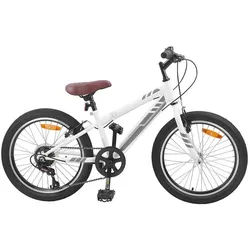 vidaXL Mountainbike, Mountainbike 24 Zoll 6-Speed für 8-12 Jahre alt Weiß