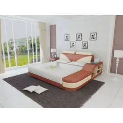 Xlmoebel Polsterbett Designer Bett LB8817 mit eleganter Polsterung und modernem Design (Bett LB8817), Hergestellt in Europa orange