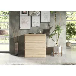 Raumhirsch Furniture Kommode, Sideboard, Kommode für das Schlafzimmer - Wohnzimmer (Maße: 70 × 39 × 78,5 cm, 3 Schubladen, Rollenschienen), viele Farbvarianten - Hochwertig & stabil