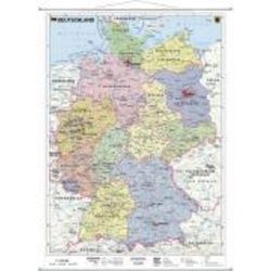 Deutschland, politisch 1 : 1 000 000. Wandkarte Kleinformat mit Metallstäben - Wandkarten und Poster
