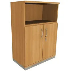 fm Büromöbel Kombischrank »Sidney« 3 OH 1 offenes Fach 2 Türen braun, 80x113.3x44.2 cm
