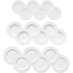 Geschirr-Set VILLEROY & BOCH "Kombiservice Royal weiß", weiß, 18, Porzellan, Geschirr-Sets, Geschirr-Set, Spülmaschinengeeignet, Mikrowellenfest