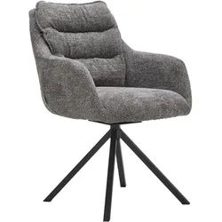 Linea Natura Armlehnstuhl , Anthrazit, Schwarz , Metall, Textil , eckig , 59x86x69.5 cm , Stoffauswahl, Typenauswahl, Gestellauswahl, Sitzfläche 180° drehbar, automatische Rückholfunktion , Esszimmer, Esszimmerserien