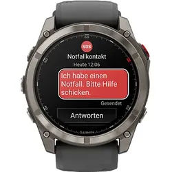 GARMIN fenix 8 Pro, 51 mm AMOLED Smartwatch Silikon, mm, Graphit/Schwarz