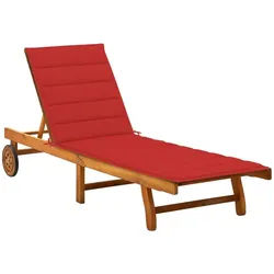 vidaXL Gartenliege 200 x 63 x 85 cm Sonnenliege mit Auflage Akazie Massivholz rot