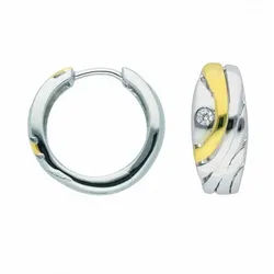 Adelia ́s Paar Creolen Damen 925 Silber Ohrringe Creolen mit Zirkonia Ø 16,9 mm, mit Zirkonia Silberschmuck für Damen silberfarben