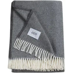Schöner Wohnen Wohndecke , Anthrazit, Creme , Textil , meliert , 140x200 cm , Fransen , Heimtextilien, Wohntextilien, Decken