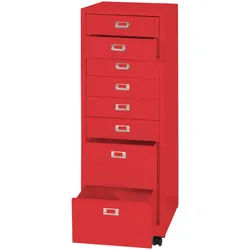 MCW Rollcontainer Rot , Metall , 40x115x41 cm , Büromöbel, Schreibtischcontainer, Rollcontainer