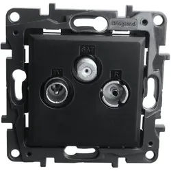 Endsteckdose TV-R-SAT schwarz 10 dB Niloe Step 863579