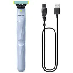 Philips Elektrorasierer OneBlade 1st Shave QP1324/20 Nassrasierer Himmelblau, abwaschbar