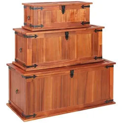 vidaXL Truhe 90 x 45 x 40 cm 79 x 34 x 32 cm 60 x 25 x 22 cm Aufbewahrungstruhe H braun