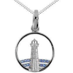 OSTSEE-SCHMUCK Kette mit Anhänger Ostsee-Schmuck Kette mit Anhänger Leuchtturm 15 mm (2-tlg) silberfarben 40 cm