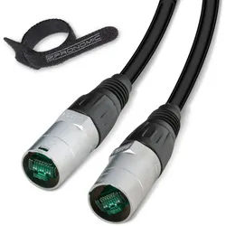 Pronomic ECM CAT5e Netzwerkkabel - Dein perfekter Begleiter für Bühne & Studio Netzwerkkabel, Ethercon-kompatible RJ45-Stecker, (7500 cm), RJ45-Stecker mit vergoldeten Kontakten schwarz