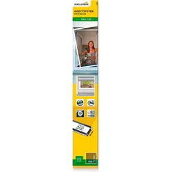 SCHELLENBERG Insektenschutz-Fensterrahmen Fliegengitter Fenster Premium, (Set, 1-St), mit Rahmen aus Aluminium in anthrazit und weiß, 100 x 120 cm weiß