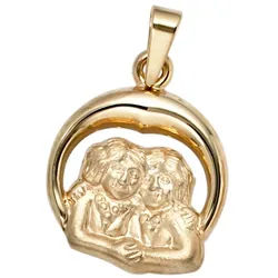 JOBO Sternzeichenanhänger Anhänger Sternzeichen, 375 Gold rund 14 mm gelb|goldfarben