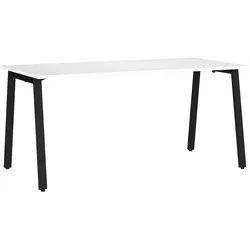 Novel Schreibtisch , Schwarz, Weiß , Metall, Holzwerkstoff , rechteckig , A-Form , 80x75x160 cm , in verschiedenen Holz-Dekoren erhältlich, justierbare Füße , Büromöbel, Büromöbel-Sets & Büromöbel-Serien, Büromöbelserien