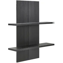 Hom`in Hängeelement , Schwarz , Holzwerkstoff , 2 Fächer , 78x92x20 cm , Beimöbel erhältlich , Wohnzimmer, Wohnwände, Wohnwand-Serien