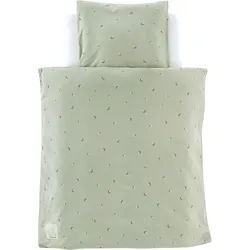 Träumeland Babybettwäsche Jersey Fiore, Jersey, 2 teilig, Blumen allover grün