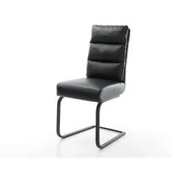 Freischwinger Pela-Flex Echt-Leder Schwarz Freischwinger flach Schwarz Taschenfederkern