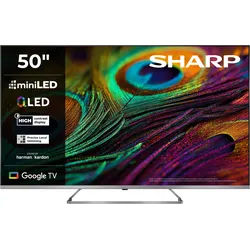 SHARP QLED Mini LED-Fernseher "4T-C50JPx", Energieeffizienz: E, grau, 50 ′′, Fernseher, QLED Mini LED-Fernseher