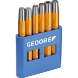 Gedore Nietzieher und -kopfsetzer-Satz, 6-teiliges Set, gehärtet für Schlagwerkzeuge, im PVC-Halter, 125 B
