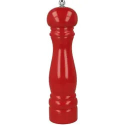 Metaltex Gewürzmühle, Salz- und Pfeffermühle mit Keramikmahlwerk, Länge: 22 cm, rot, lackiertes Holz