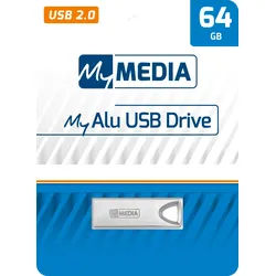 Mymedia USB 2.0 Stick 64GB, My Alu, silber Retail-Blister