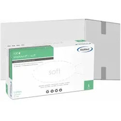 MaiMed® soft Einmalhandschuhe, Latex, Einmal-Untersuchungshandschuhe mit Rollrand, leicht gepudert, 1 Karton = 10 Packungen = 1.000 Stück, Größe L