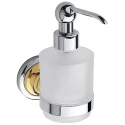 Brillantbad BETRO GOLD Seifenspender Messing Gold Chrom 75x150x120 mm, 200 ml für Bad & Küche >> zum Bohren