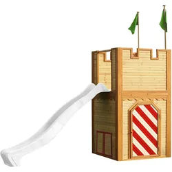 Spielhaus , Braun, Rot, Weiß , Holz, Kunststoff , Zeder, Hemlocktanne , 319x195x110 cm , EN 71, CE, FSC 100% , Freizeit & Co, Gartenspielzeug, Spielhäuser