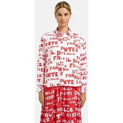 Milano Italy Langarmbluse mit All Over Print weiß 42