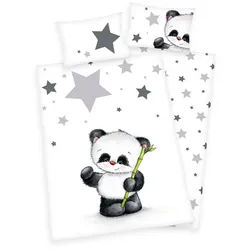 Herding Young Collection Babybettwäsche Panda Bettwäsche 40x60 Hoteleinschl./100x135 Marken-RV Bettwäsche, 2 teilig, baby bettwäsche set 100x135 kinder bettwäsche 100x135 bunt