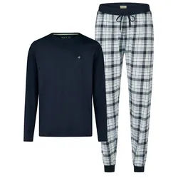 Phil & Co. Pyjama Herren Schlafanzug Langarm aus Baumwolle mit modischem Print bunt XXL