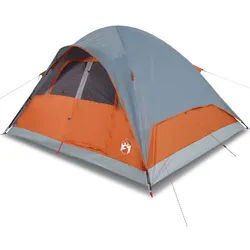 vidaXL Kuppelzelt 334 x 273 x 190 cm Zelt Campingzelt Familienzelt Freizeitzelt Kuppelze grau