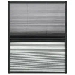 vidaXL Insektenschutz-Plissee für Fenster Alu mit Jalousie : Farbe - Anthrazit, Größe - 60 x 80 cm