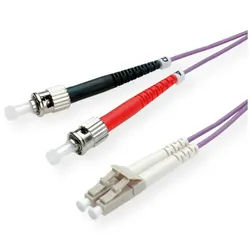 ROLINE LWL-Kabel 50/125μm OM4, LC/ST Glasfaserkabel, (100.0 cm) lila