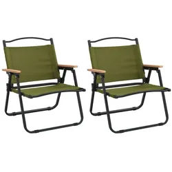 vidaXL Campingstuhl 54 x 43 x 59 cm Campingstühle 2 Stk Grün 54x43x59 cm Oxford-Gewebe kla grün
